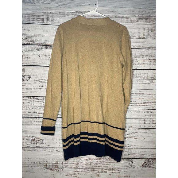 Duluth Trading Co. Shiftless Cardigan Sweater Tan and Navy Long size Medium - Picture 3 of 7